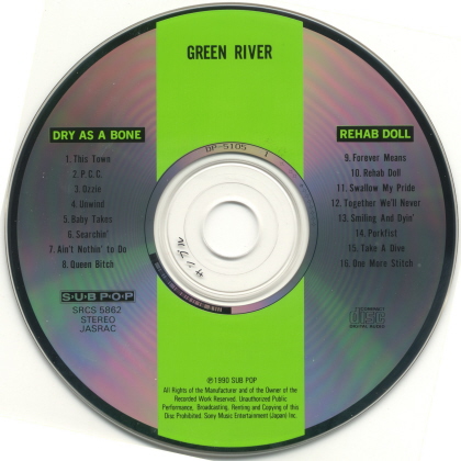 Green River - Dry As A Bone / Rehab Doll - 5'' CD - Jewelcase w/ OBI -  Japan - www.PjCollectors.com